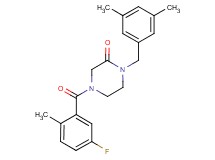 1-(3,5-dimethylbenzyl)-4-(5-fluoro-2-methylbenzoyl)-2-piperazinone