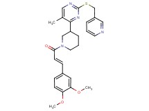 4-{1-[(2E)-3-(3,4-dimethoxyphenyl)-2-propenoyl]-3-piperidinyl}-5-methyl-2-[(3-pyridinylmethyl)thio]pyrimidine