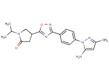 4-{3-[4-(5-amino-3-methyl-1H-pyrazol-1-yl)phenyl]-1,2,4-oxadiazol-5-yl}-1-isopropyl-2-pyrrolidinone