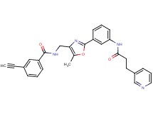3-ethynyl-N-{[5-methyl-2-(3-{[3-(3-pyridinyl)propanoyl]amino}phenyl)-1,3-oxazol-4-yl]methyl}benzamide