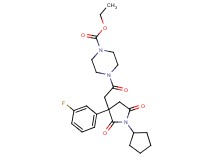 ethyl 4-{[1-cyclopentyl-3-(3-fluorophenyl)-2,5-dioxo-3-pyrrolidinyl]acetyl}-1-piperazinecarboxylate
