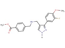 methyl 4-[({[3-(3-fluoro-4-methoxyphenyl)-1H-pyrazol-4-yl]methyl}amino)methyl]benzoate