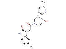 3-{2-[4-hydroxy-4-(5-methylpyridin-2-yl)piperidin-1-yl]-2-oxoethyl}-5-methyl-1,3-dihydro-2H-indol-2-one