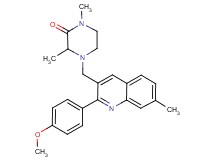 4-{[2-(4-methoxyphenyl)-7-methyl-3-quinolinyl]methyl}-1,3-dimethyl-2-piperazinone
