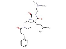 3-[2-(dimethylamino)ethyl]-5-(3-methylbutyl)-5-[1-(3-phenylpropanoyl)-4-piperidinyl]-2,4-imidazolidinedione