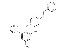 2-[({1-[2,4-dimethyl-6-(1H-pyrazol-1-yl)benzyl]piperidin-4-yl}oxy)methyl]pyridine