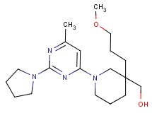 {3-(3-methoxypropyl)-1-[6-methyl-2-(1-pyrrolidinyl)-4-pyrimidinyl]-3-piperidinyl}methanol