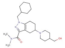 1-(cyclohexylmethyl)-5-[4-(hydroxymethyl)-1-piperidinyl]-N,N-dimethyl-4,5,6,7-tetrahydro-1H-indazole-3-carboxamide