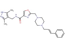 N-[(3,5-dimethyl-1H-pyrazol-4-yl)methyl]-2-({4-[(2E)-3-phenyl-2-propen-1-yl]-1-piperazinyl}methyl)-1,3-oxazole-4-carboxamide