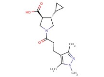 (3S*,4S*)-4-cyclopropyl-1-[3-(1,3,5-trimethyl-1H-pyrazol-4-yl)propanoyl]-3-pyrrolidinecarboxylic acid