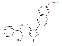 N-{[3-(6-methoxy-2-naphthyl)-1H-pyrazol-4-yl]methyl}-1-(4-pyridinyl)-1-propanamine