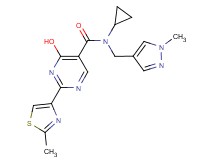N-cyclopropyl-4-hydroxy-N-[(1-methyl-1H-pyrazol-4-yl)methyl]-2-(2-methyl-1,3-thiazol-4-yl)pyrimidine-5-carboxamide
