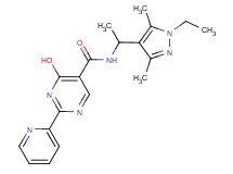 N-[1-(1-ethyl-3,5-dimethyl-1H-pyrazol-4-yl)ethyl]-4-hydroxy-2-pyridin-2-ylpyrimidine-5-carboxamide