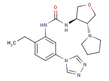N-[2-ethyl-5-(4H-1,2,4-triazol-4-yl)phenyl]-N'-[(3R*,4R*)-4-pyrrolidin-1-yltetrahydrofuran-3-yl]urea