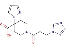 4-(1H-pyrazol-1-yl)-1-[3-(1H-tetrazol-1-yl)propanoyl]piperidine-4-carboxylic acid