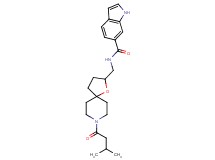 N-{[8-(3-methylbutanoyl)-1-oxa-8-azaspiro[4.5]dec-2-yl]methyl}-1H-indole-6-carboxamide