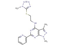1,3-dimethyl-N-{2-[(1-methyl-1H-tetrazol-5-yl)thio]ethyl}-6-(2-pyridinyl)-1H-pyrazolo[3,4-d]pyrimidin-4-amine