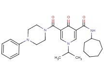 N-cycloheptyl-1-isopropyl-4-oxo-5-[(4-phenyl-1-piperazinyl)carbonyl]-1,4-dihydro-3-pyridinecarboxamide