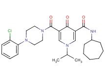 5-{[4-(2-chlorophenyl)-1-piperazinyl]carbonyl}-N-cycloheptyl-1-isopropyl-4-oxo-1,4-dihydro-3-pyridinecarboxamide