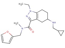 5-[(cyclopropylmethyl)amino]-1-ethyl-N-(2-furylmethyl)-N-methyl-4,5,6,7-tetrahydro-1H-indazole-3-carboxamide