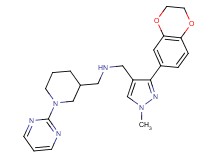 1-[3-(2,3-dihydro-1,4-benzodioxin-6-yl)-1-methyl-1H-pyrazol-4-yl]-N-{[1-(2-pyrimidinyl)-3-piperidinyl]methyl}methanamine