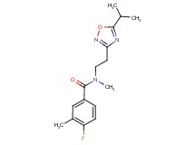 4-fluoro-N-[2-(5-isopropyl-1,2,4-oxadiazol-3-yl)ethyl]-N,3-dimethylbenzamide