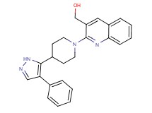{2-[4-(4-phenyl-1H-pyrazol-5-yl)piperidin-1-yl]quinolin-3-yl}methanol