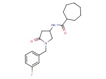 N-[1-(3-fluorobenzyl)-5-oxo-3-pyrrolidinyl]cycloheptanecarboxamide