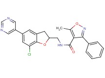 N-{[7-chloro-5-(5-pyrimidinyl)-2,3-dihydro-1-benzofuran-2-yl]methyl}-5-methyl-3-phenyl-4-isoxazolecarboxamide