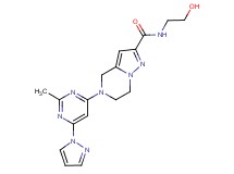 N-(2-hydroxyethyl)-5-[2-methyl-6-(1H-pyrazol-1-yl)pyrimidin-4-yl]-4,5,6,7-tetrahydropyrazolo[1,5-a]pyrazine-2-carboxamide