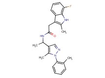 2-(7-fluoro-2-methyl-1H-indol-3-yl)-N-{1-[5-methyl-1-(2-methylphenyl)-1H-pyrazol-4-yl]ethyl}acetamide