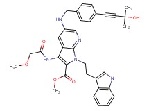 methyl 5-{[4-(3-hydroxy-3-methyl-1-butyn-1-yl)benzyl]amino}-1-[2-(1H-indol-3-yl)ethyl]-3-[(methoxyacetyl)amino]-1H-pyrrolo[2,3-b]pyridine-2-carboxylate