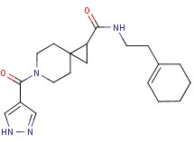 N-[2-(1-cyclohexen-1-yl)ethyl]-6-(1H-pyrazol-4-ylcarbonyl)-6-azaspiro[2.5]octane-1-carboxamide