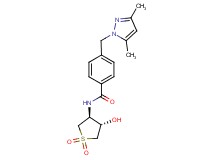 4-[(3,5-dimethyl-1H-pyrazol-1-yl)methyl]-N-[(3S*,4S*)-4-hydroxy-1,1-dioxidotetrahydro-3-thienyl]benzamide