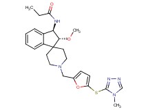 N-[(2R*,3R*)-2-methoxy-1'-({5-[(4-methyl-4H-1,2,4-triazol-3-yl)thio]-2-furyl}methyl)-2,3-dihydrospiro[indene-1,4'-piperidin]-3-yl]propanamide