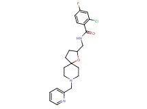 2-chloro-4-fluoro-N-{[8-(2-pyridinylmethyl)-1-oxa-8-azaspiro[4.5]dec-2-yl]methyl}benzamide