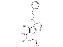 N-(2-methoxyethyl)-N,5-dimethyl-4-[(2-phenylethyl)amino]thieno[2,3-d]pyrimidine-6-carboxamide
