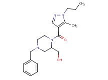 {4-benzyl-1-[(5-methyl-1-propyl-1H-pyrazol-4-yl)carbonyl]-2-piperazinyl}methanol