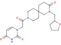 1-{2-oxo-2-[3-oxo-2-(tetrahydrofuran-2-ylmethyl)-2,9-diazaspiro[5.5]undec-9-yl]ethyl}pyrimidine-2,4(1H,3H)-dione