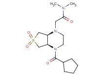 2-[(4aR*,7aS*)-4-(cyclopentylcarbonyl)-6,6-dioxidohexahydrothieno[3,4-b]pyrazin-1(2H)-yl]-N,N-dimethylacetamide