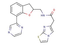 2-imidazo[2,1-b][1,3]thiazol-6-yl-N-{[7-(2-pyrazinyl)-2,3-dihydro-1-benzofuran-2-yl]methyl}acetamide