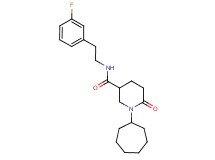 1-cycloheptyl-N-[2-(3-fluorophenyl)ethyl]-6-oxo-3-piperidinecarboxamide