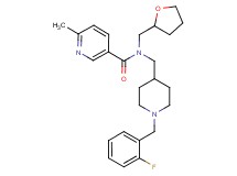 N-{[1-(2-fluorobenzyl)-4-piperidinyl]methyl}-6-methyl-N-(tetrahydro-2-furanylmethyl)nicotinamide