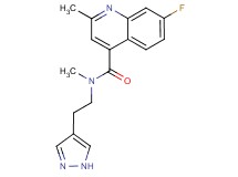7-fluoro-N,2-dimethyl-N-[2-(1H-pyrazol-4-yl)ethyl]-4-quinolinecarboxamide