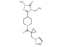 4-ethyl-2-methyl-5-(1-{[1-(1H-pyrazol-1-ylmethyl)cyclopropyl]carbonyl}piperidin-4-yl)-2,4-dihydro-3H-1,2,4-triazol-3-one