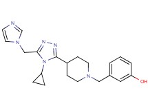 3-({4-[4-cyclopropyl-5-(1H-imidazol-1-ylmethyl)-4H-1,2,4-triazol-3-yl]piperidin-1-yl}methyl)phenol
