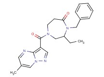 4-benzyl-3-ethyl-1-[(6-methylpyrazolo[1,5-a]pyrimidin-3-yl)carbonyl]-1,4-diazepan-5-one