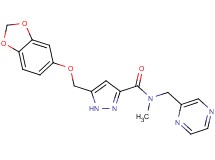 5-[(1,3-benzodioxol-5-yloxy)methyl]-N-methyl-N-(2-pyrazinylmethyl)-1H-pyrazole-3-carboxamide
