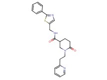 6-oxo-N-[(2-phenyl-1,3-thiazol-5-yl)methyl]-1-[2-(2-pyridinyl)ethyl]-3-piperidinecarboxamide