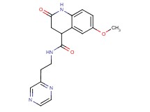 6-methoxy-2-oxo-N-[2-(2-pyrazinyl)ethyl]-1,2,3,4-tetrahydro-4-quinolinecarboxamide
